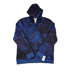 NWT I.N.C International Concepts Men's ZIP Front Hoodie Tye Dyed Blue - Size XL